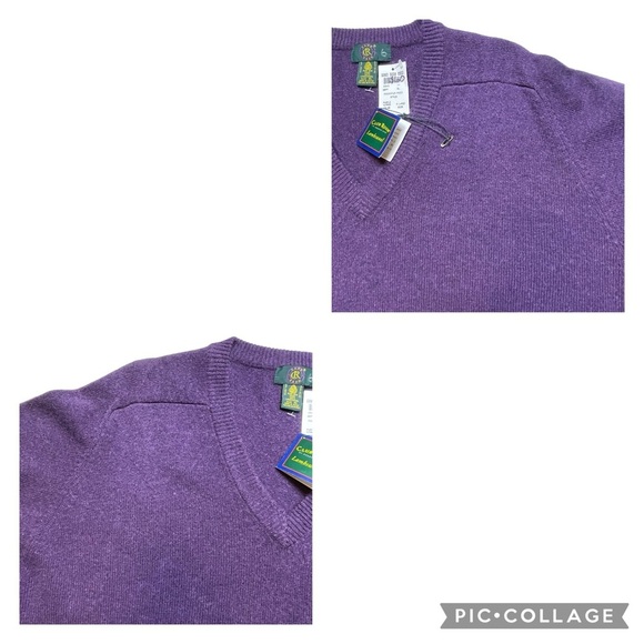 Club Room 100% Lambswool V-Neck Grandpa Career Collegiate Sweater - NWT - Sz XL - Picture 6 of 13